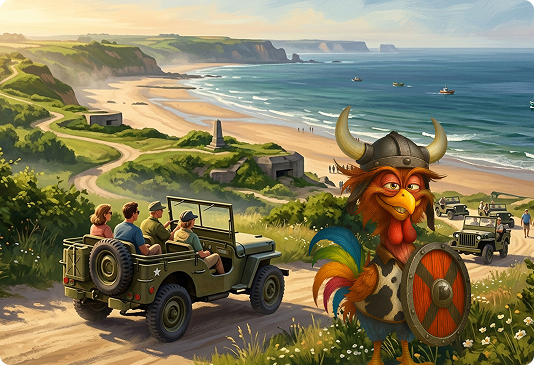 Une visite en Jeep du site d'Omaha Beach